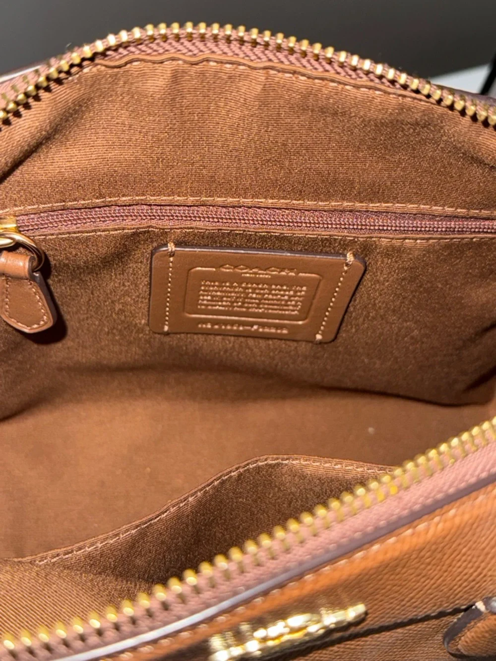 Coach Rowan (mid size) in a tan/Carmel color with gold hardware. Used twice. - Picture 5 of 5